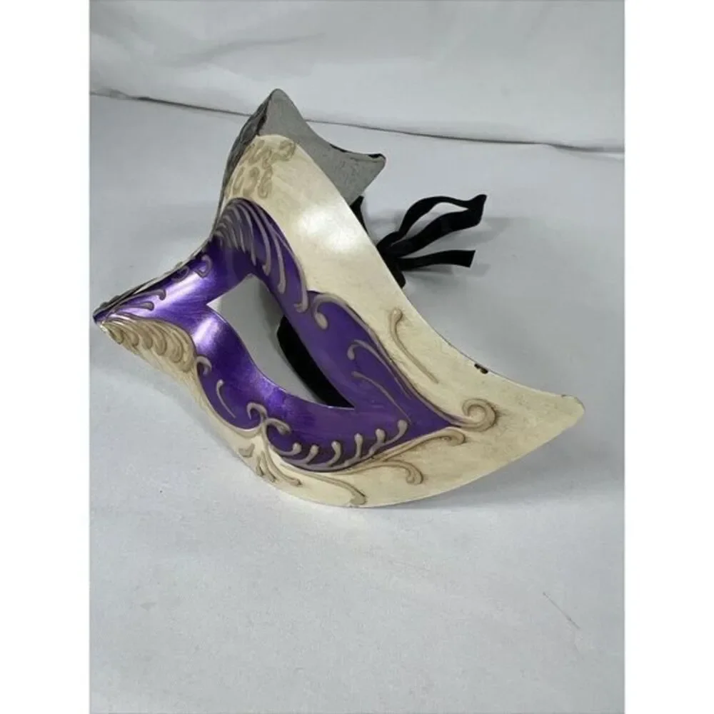 Purple White Black Masquerade Mardi Gras Halloween Ball Mask‎